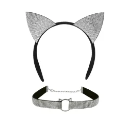 2 ACCESSOIRES CHAT SÉDUCTION SERRE-TÊTE COLLIER