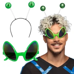 2 ACCESSOIRES DÉGUISEMENT ALIEN VERT ADULTE