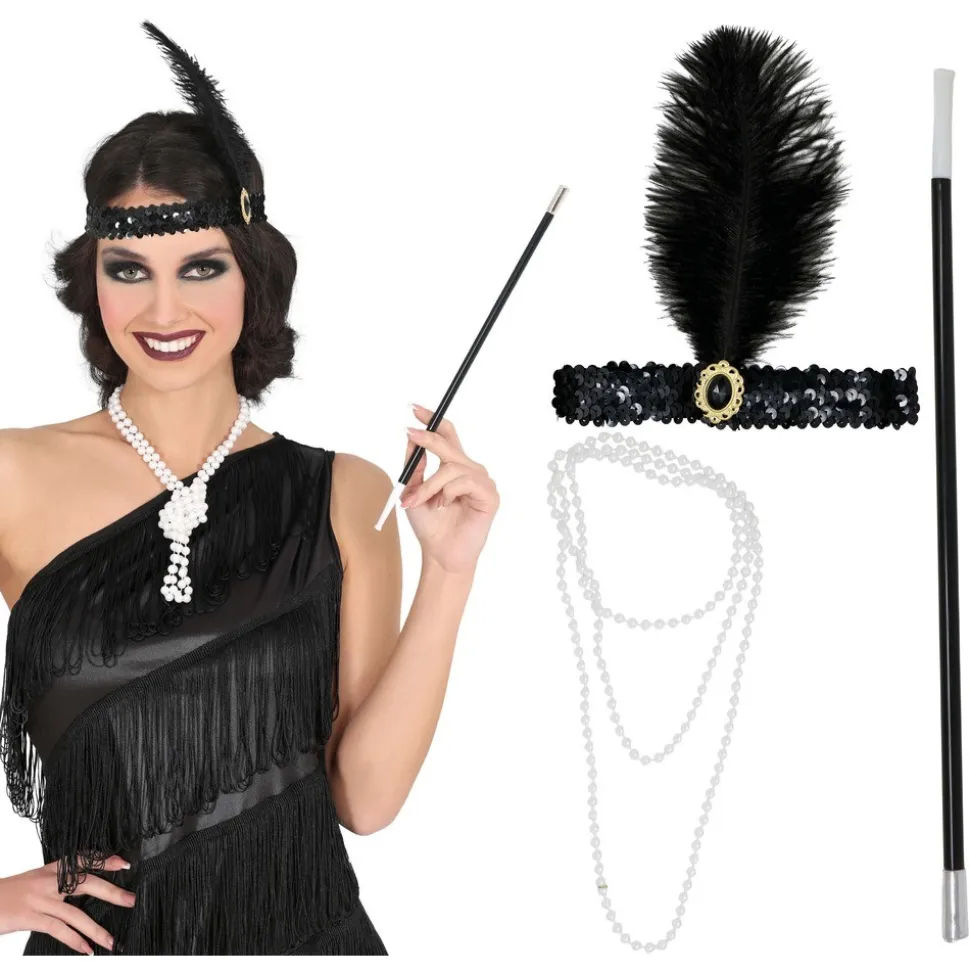 3 ACCESSOIRES DÉGUISEMENT CHARLESTON GATSBY FEMME