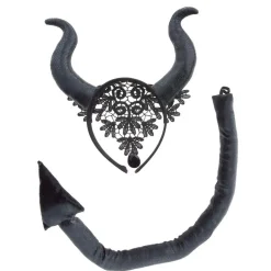 2 ACCESSOIRES DÉGUISEMENT DIABLE GOTHIQUE NOIR