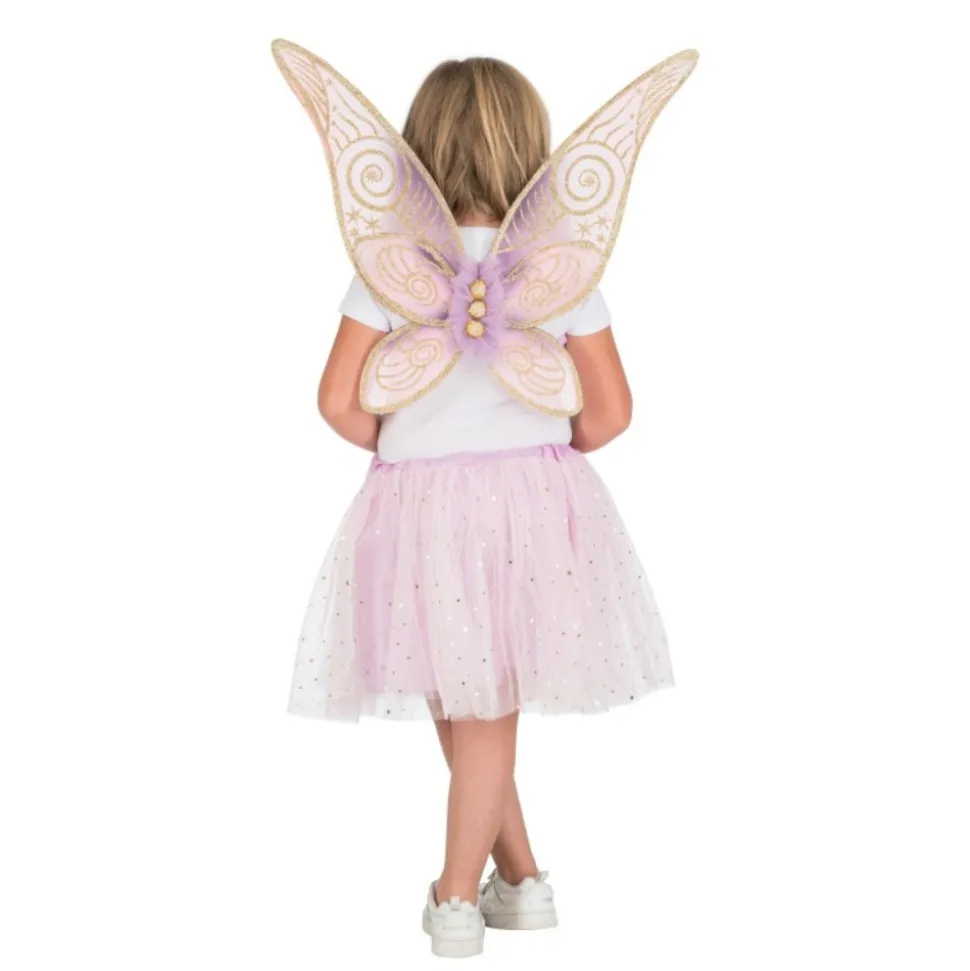 2 ACCESSOIRES DÉGUISEMENT FÉE PAPILLON ROSE ENFANT