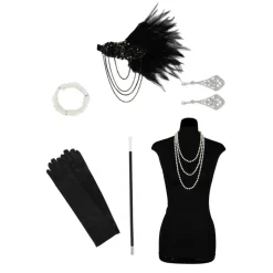 6 ACCESSOIRES DÉGUISEMENT FLAPPER FEMME