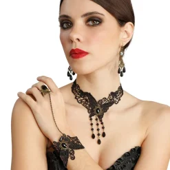 3 ACCESSOIRES DÉGUISEMENT GOTHIQUE BIJOUX PAPILLON