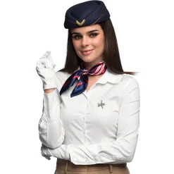 4 ACCESSOIRES DÉGUISEMENT HÔTESSE DE L'AIR FEMME
