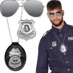 3 ACCESSOIRES DÉGUISEMENT POLICIER ADULTE