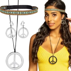 3 ACCESSOIRES HIPPIE BANDEAU BIJOUX FANTAISIE