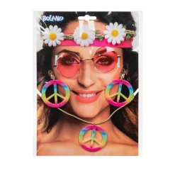 4 ACCESSOIRES HIPPIE BANDEAU LUNETTES BIJOUX PEACE