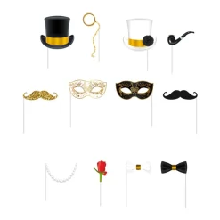 12 ACCESSOIRES PHOTOBOOTH SOIRÉE CHIC