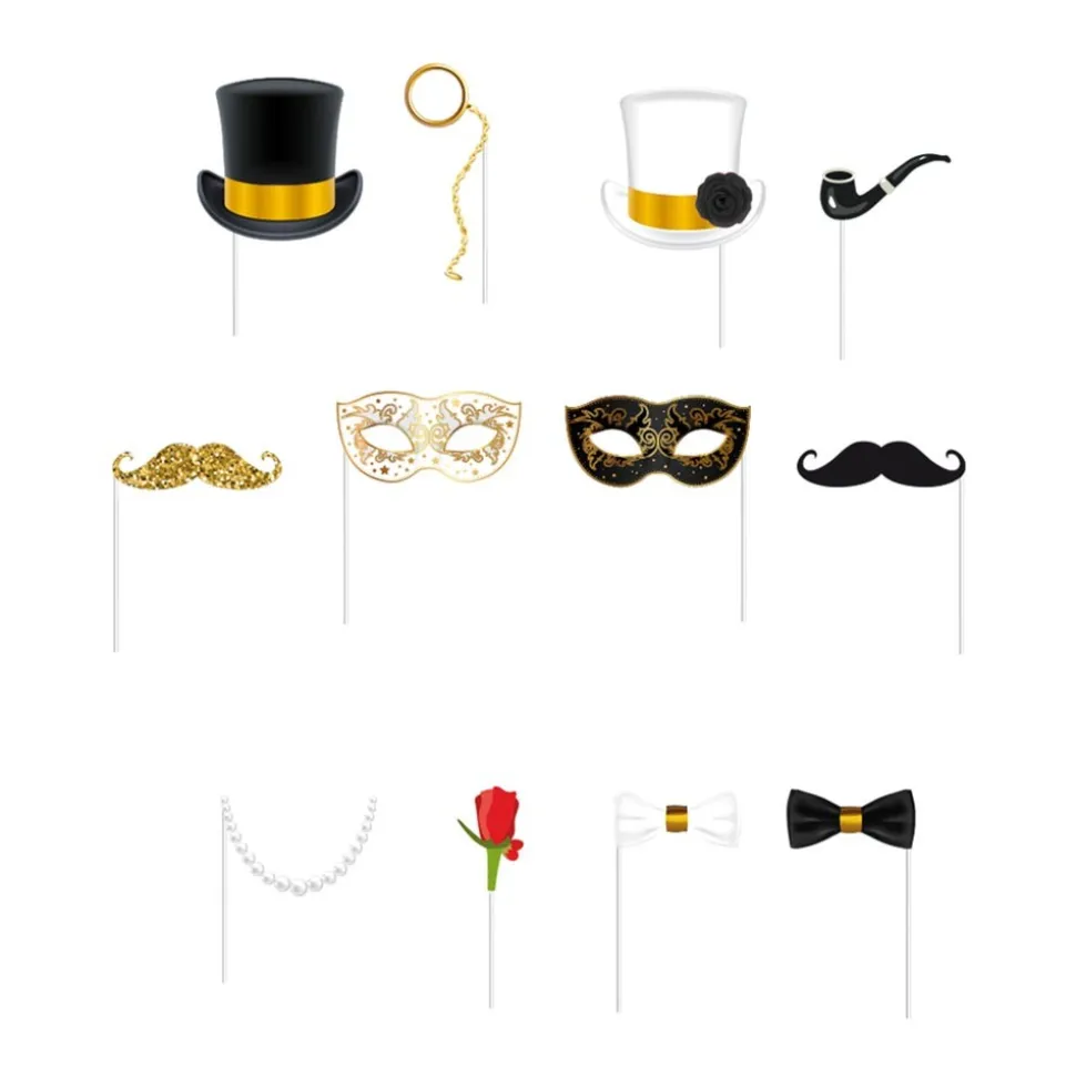 12 ACCESSOIRES PHOTOBOOTH SOIRÉE CHIC