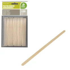100 AGITATEURS CAFÉ BOIS BIODÉGRADABLE 11CM NATUREL