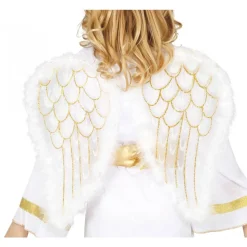 AILES ANGE POLYESTER PLUMES BLANC OR 47X40CM
