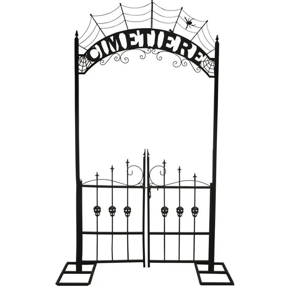 ARCHE MÉTAL DÉCORATIVE ENTRÉE CIMETIÈRE 2.7M NOIR