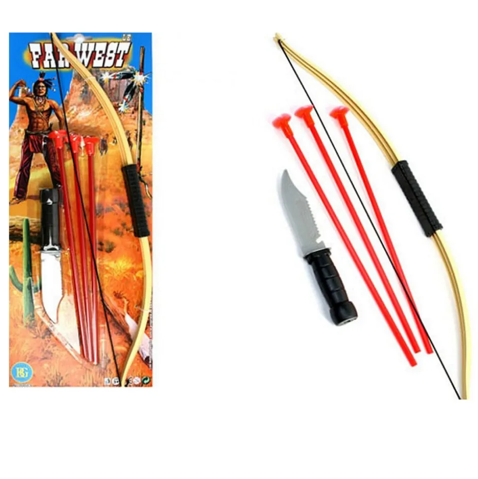 ARC INDIEN 53CM 3 FLÈCHES COUTEAU
