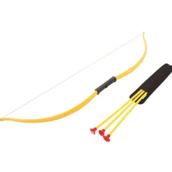 ARC INDIEN 3 FLÈCHES VENTOUSES CARQUOIS 75CM JAUNE