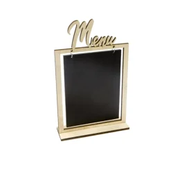 ARDOISE ÉCRITEAU BOIS MOT MENU 23X14X4.5CM NATUREL