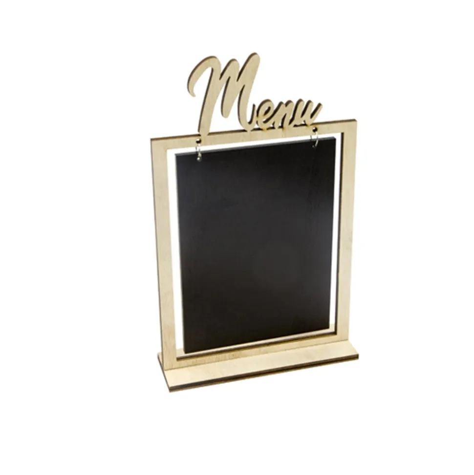 ARDOISE ÉCRITEAU BOIS MOT MENU 23X14X4.5CM NATUREL
