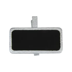 12 ARDOISES BOIS SUR PINCE 4X2CM ARGENT