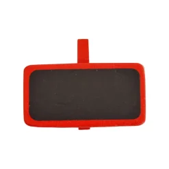 12 ARDOISES BOIS SUR PINCE 4X2CM ROUGE