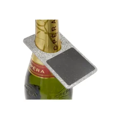 2 ARDOISES GOULOT BOUTEILLE 10X6CM ARGENT PAILLETÉ