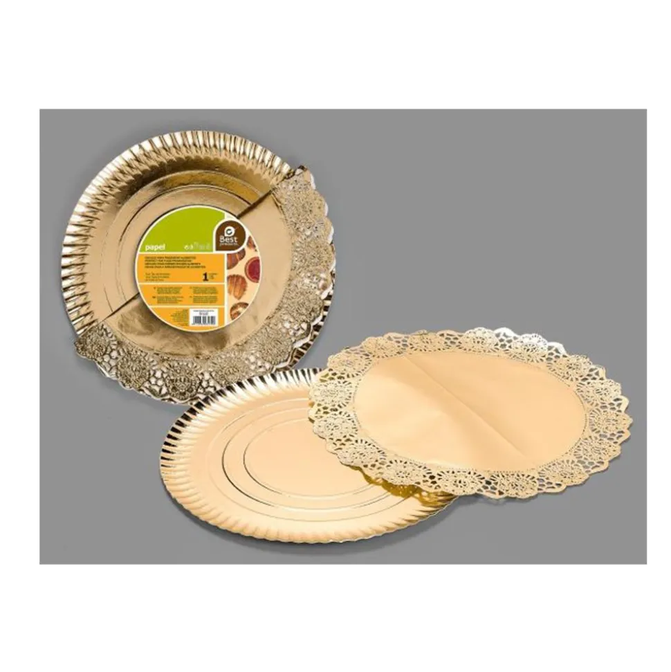ASSIETTE PRÉSENTATION CARTON NAPPERON 30CM OR