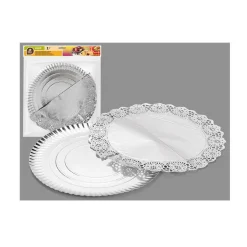 ASSIETTE PRÉSENTATION CARTON NAPPERON 30CM ARGENT