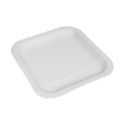 25 ASSIETTES CARRÉES CARTON BIO 20CM BLANC