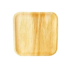 6 ASSIETTES CARRÉES 25CM PALMIER BIODEGRADABLES