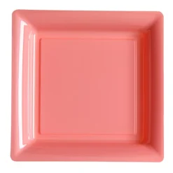 12 ASSIETTES CARRÉES 24CM - ROSE PASTEL