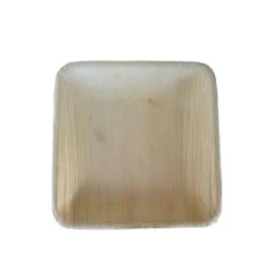 4 ASSIETTES CARRÉES PALMIER ARECA BIO 18CM NATUREL