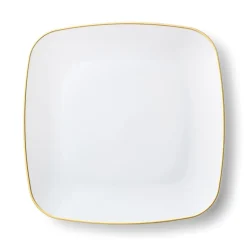 32 ASSIETTES CARRÉES PRESTIGES BLANCHES ET OR