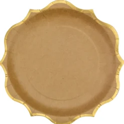 8 ASSIETTES CARTON 6 ACCOLADES OR 23CM KRAFT