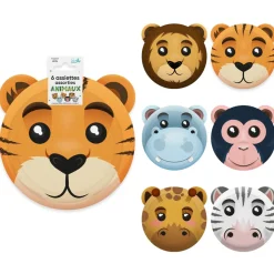 6 ASSIETTES CARTON ANIMAUX JUNGLE SAFARI 20CM