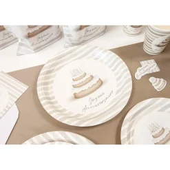 6 ASSIETTES CARTON ANNIVERSAIRE DOUCEUR 23CM