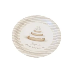 6 ASSIETTES CARTON ANNIVERSAIRE DOUCEUR 23CM