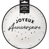 8 ASSIETTES CARTON ANNIVERSAIRE 23CM NOIR