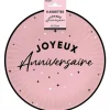 8 ASSIETTES CARTON ANNIVERSAIRE 23CM ROSE
