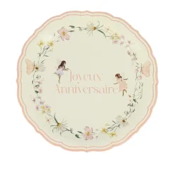6 ASSIETTES CARTON ANNIVERSAIRE FAIRY WORLD 23CM