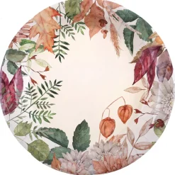 10 ASSIETTES CARTON AUTOMNE NATURE FLORAL 25CM