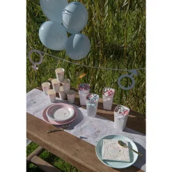 10 ASSIETTES CARTON BABY GENDER Ø22.5CM BICOLORE