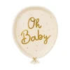 6 ASSIETTES CARTON BALLON OH BABY 17.5X22CM NUDE