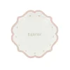8 ASSIETTES CARTON BAPTÊME C?'UR OR 18CM ROSE