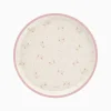 6 ASSIETTES CARTON BÉBÉ OURS FLORAL 23CM ROSE