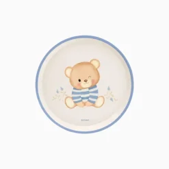 6 ASSIETTES CARTON BÉBÉ OURSON 17CM BLEU