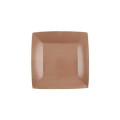 10 ASSIETTES CARTON BIO CARRÉES 18CM BRONZE