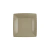 10 ASSIETTES CARTON BIO CARRÉES 18CM TAUPE