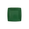 10 ASSIETTES CARTON BIO CARRÉES 18CM VERT FONÇÉ