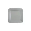 10 ASSIETTES CARTON BIO CARRÉES 18CM ARGENT