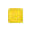 10 ASSIETTES CARTON BIO CARRÉES 18CM JAUNE