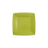 10 ASSIETTES CARTON BIO CARRÉES 18CM VERT KIWI