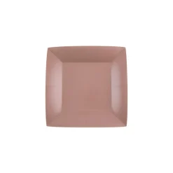 10 ASSIETTES CARTON BIO CARRÉES 18CM ROSE GOLD